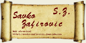 Savko Zafirović vizit kartica